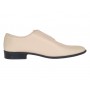 pantofi barbati eleganti bej din piele naturala dintr-o bucata cu siret GKR51TSB